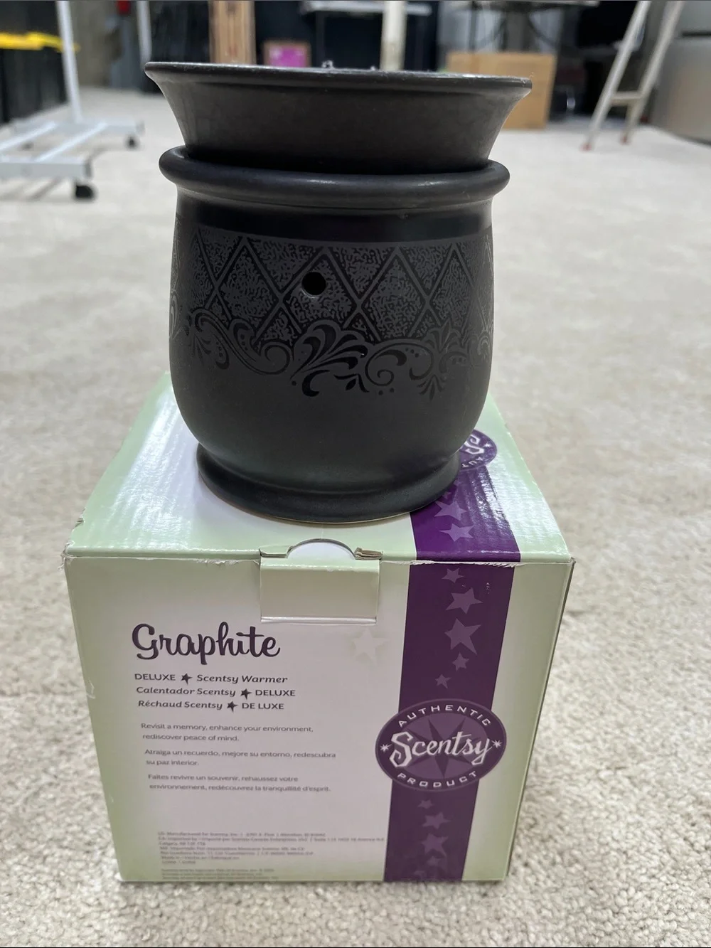 Scentsy Graphite Ceramic Warmer in Matte Black